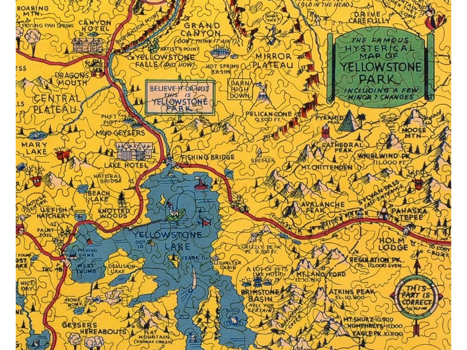 Hysterical Map of Yellowstone Park - Image 2