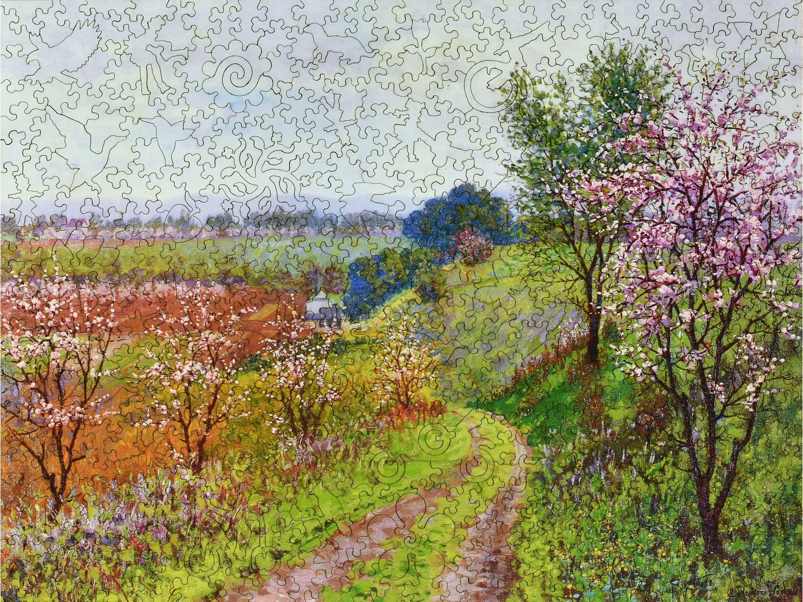Road with Blossoming Trees