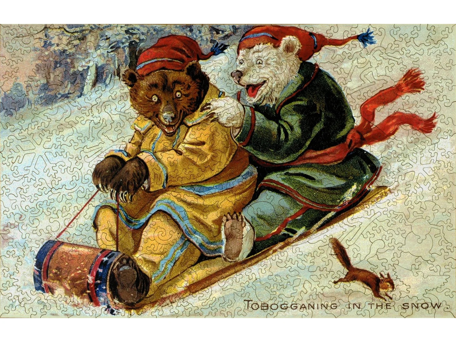 Tobogganing in the Snow